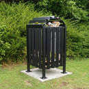 Anti-Vandal Litter Bin 112L – Galvanised Steel Frame & Slats