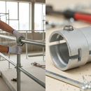 White Smoke Premium Handrail Connector with Circular Collar for 3mm Tube Wall Thickness - Galvanised Steel Construction