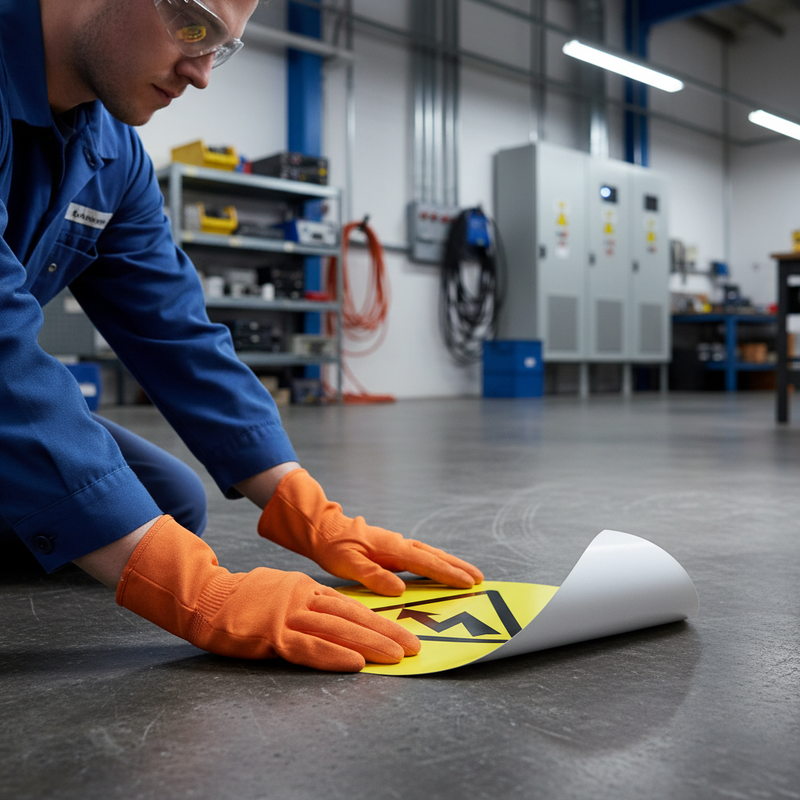 Dark Slate Gray Premium Electrical Danger Floor Sign - High-Visibility Safety Indicator