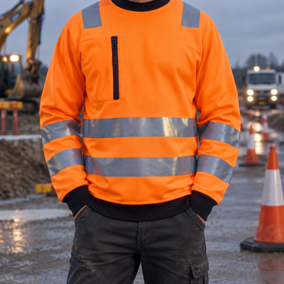 Hi-Vis Class 2/3 Polyester Sweatshirt - Hi-Vis Orange