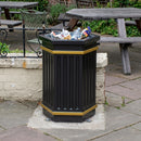 GRP Hexagonal Fluted Open Top Litter Bin - 84 Litre