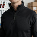 Black Micro Fleece Pullover with Half Zip and Zoned Insulation