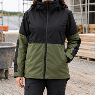 Khaki Green/Black EN 342/EN 343 Women's Waterproof Thermal Coat