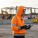 Dim Gray High-Visibility Two-Tone Hoodie Sweatshirt - Orange and Black