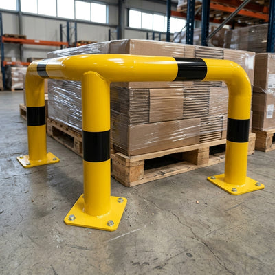 76mm Diameter Steel Corner Safety Barrier 600/1200mm Height