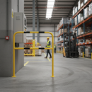 Dim Gray High Visibility Removable Wall Mounted Steel Hoop Guards for Safety