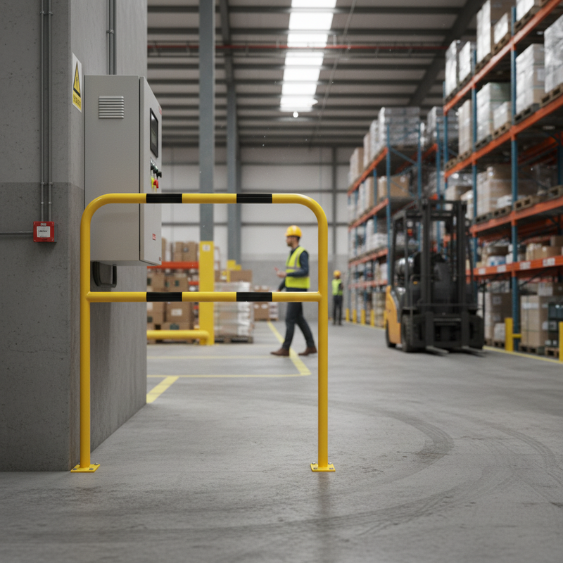 Dim Gray High Visibility Removable Wall Mounted Steel Hoop Guards for Safety