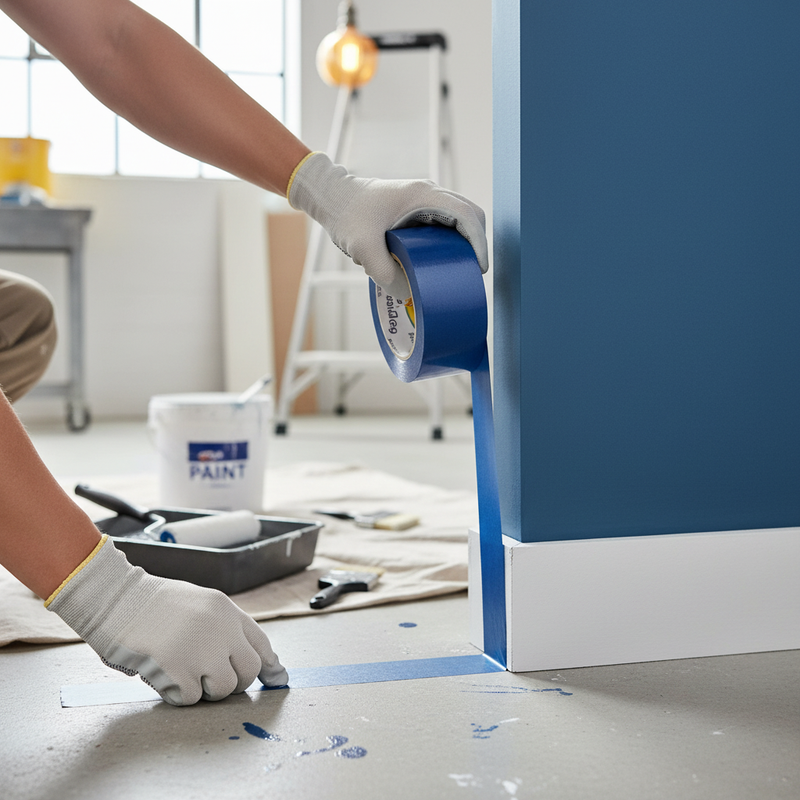 Gray Premium 50mm Masking Tape for Professional Use