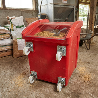 140 Litre Wheeled Feed Bin with Swivel Castors