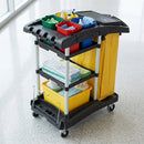 Microfibre cleaning cart with 4 colour-coded buckets