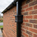 Traditional Downpipe Spare Socket 72x72mm Non-Eared — Textured Black (in use)