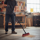 Slate Gray 12" Heavy Duty Soft Bristle Broom with Long Handle