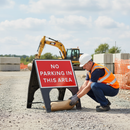 Light Gray No Parking In This Area Sign - 600 x 450mm Heavy Duty Design