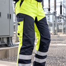Reinforced Front Hi-Vis Class 1 Work Trousers Yellow/Navy (view 2)