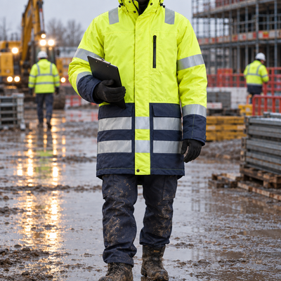 Hi-Vis Class 3 Waterproof Parka Hi-Vis Yellow/Navy Insulated