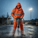 Dim Gray High-Visibility Foul Weather Jacket - Premium Protection in Orange