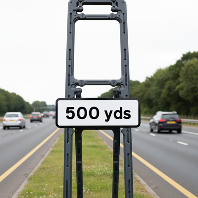 500 Yards Quick-Fit Supplementary Plate Diagram 572 for Road Safety