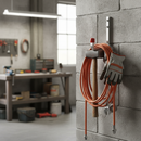Dim Gray Heavy Duty Galvanised Steel Wall Hook with Red Rubberised End Caps