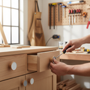 Premium 10 Pack Painted Centre Pine Knobs 45mm - Eco-Friendly Beech Wood Cabinet & Drawer Handles with Comfortable Grip