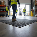 Dark Slate Gray Heavy Duty Rubber Entrance Mat with Honeycomb Design for Busy Areas