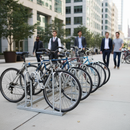 Gray Heavy Duty 'M' Shaped Bike Rack for Secure Bicycle Parking