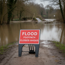 Dark Olive Green High-Performance Flood Footpath Closed Sign 600 x 450mm