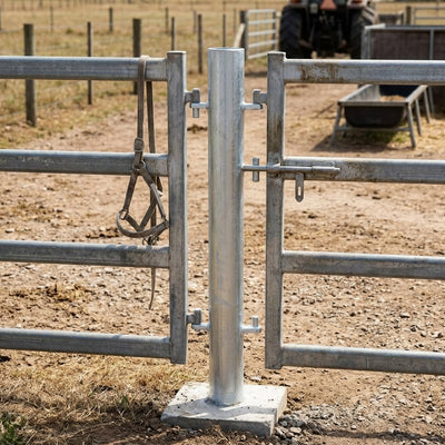 Galvanised Dual Hang Post for 45" Gates, 4½" Diameter