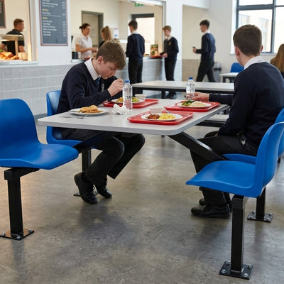 2-Seater Canteen Dining Unit with Polypropylene Seats