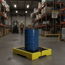 Dark Slate Gray Premium Single Drum Spill Pallet for Safe Chemical Storage