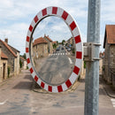 1000mm Diameter Stainless Steel Convex Traffic Mirror Red & White