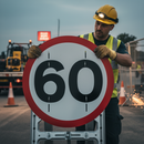 Dim Gray 60mph Quick-Fit Sign Face for Road Safety Applications