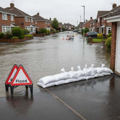 Heavy Duty Sand Bags and Flood Traffic Sign Kit - Essential (10 x Bags)