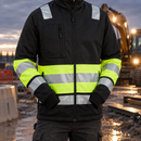 Class 1 Black/Hi-Vis Yellow High Visibility Zip-Front Work Jacket