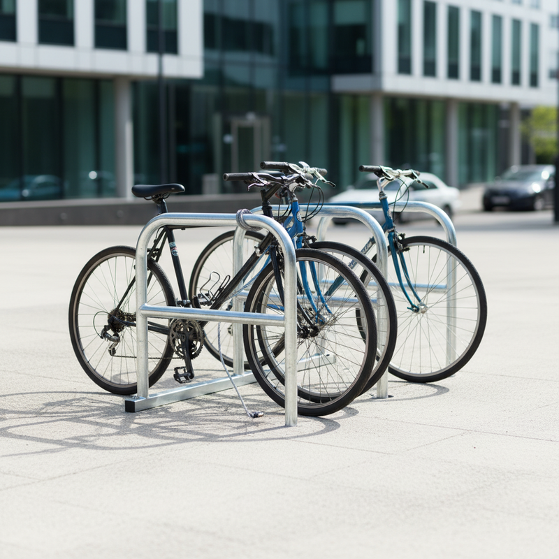 Dark Slate Gray Premium Floor-Fixed Cycle Rack - Heavy Duty Bike Stand