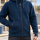 Heavyweight Full Zip Work Hoodie with Thumb Holes - Navy (view 2)