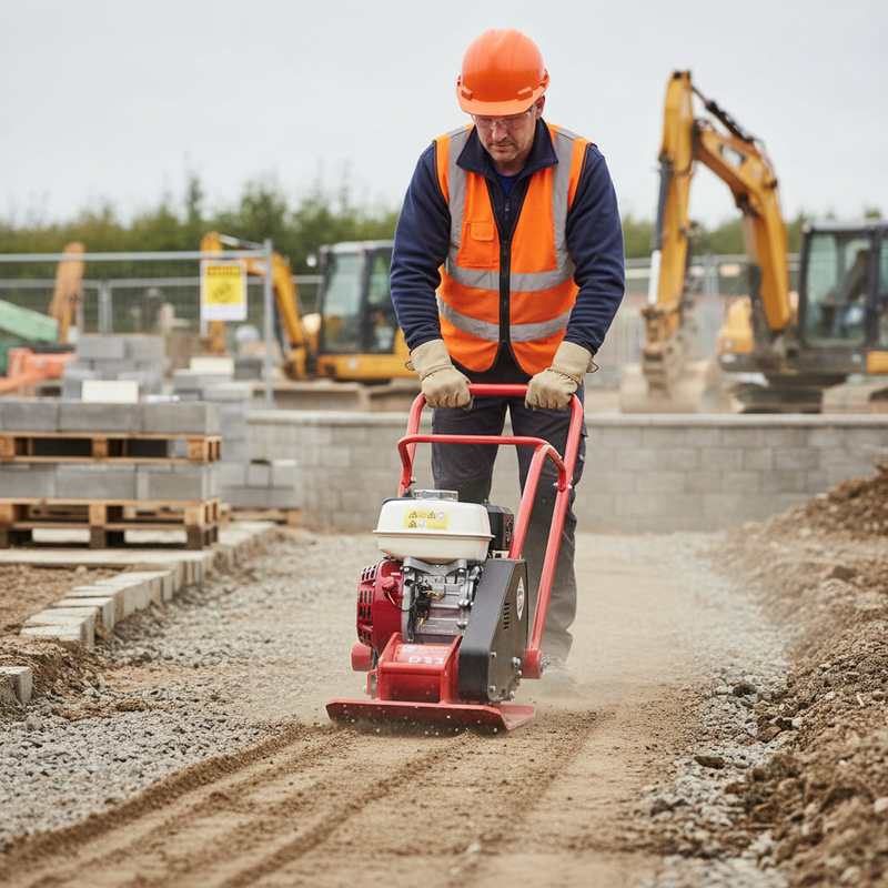 Rosy Brown Professional Plate Compactor - Lightweight & Powerful with Centrifugal Clutch
