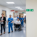 Gray Premium Fire Safety Exit Sign - Down Right Arrow for Emergency Evacuations