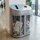 120 litre double transparent internal recycling bin