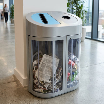 120 litre double transparent internal recycling bin