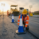 Dim Gray Premium Traffic Cone - 1 Metre 2-Piece with High Durability