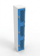 3-Door Perforated Locker with Cam Lock – Ventilated Steel Storage (view 2)