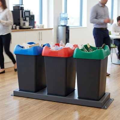 Set of 3 Open Top Recycling Bins – 50 Litre Capacity