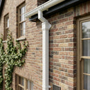 Traditional Aluminium Downpipe 72x72mm x 3m Eared Socket — RAL 9010 (in use)