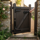 Premium Heavy Duty Gate Hardware Kit with Double-Sided Ring Handle Latch, 20cm Hinges, and 15cm Tower Bolt for Secure Locking