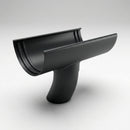 Half Round Aluminium Gutter Outlet 63mm Dia. 125mm — RAL 7021