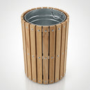 Circular Slatted Hardwood Litter Bin – 56 Litre with Galvanised Steel Liner (view 2)