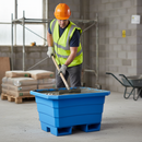 Light Slate Gray 250 Litre Heavy Duty Fork Lift Mortar Tub with Enclosed Slots