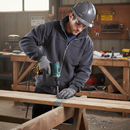 Dark Olive Green Premium Micro Fleece Jacket with Concealed Hood - Grey