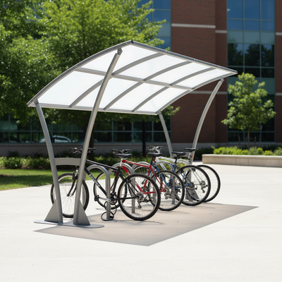 Premium Open Sided Bike Shelter with Clear PETG Roof - 2m to 5m Extensions