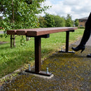 Recycled Plastic & Steel Bench with Ground Fix